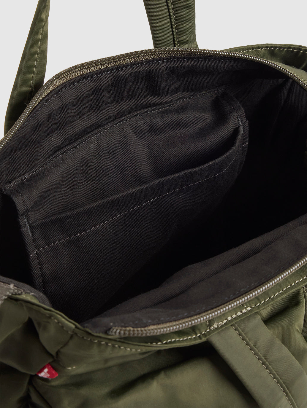 Unisex Olive Solid Tote Bag - Detail View