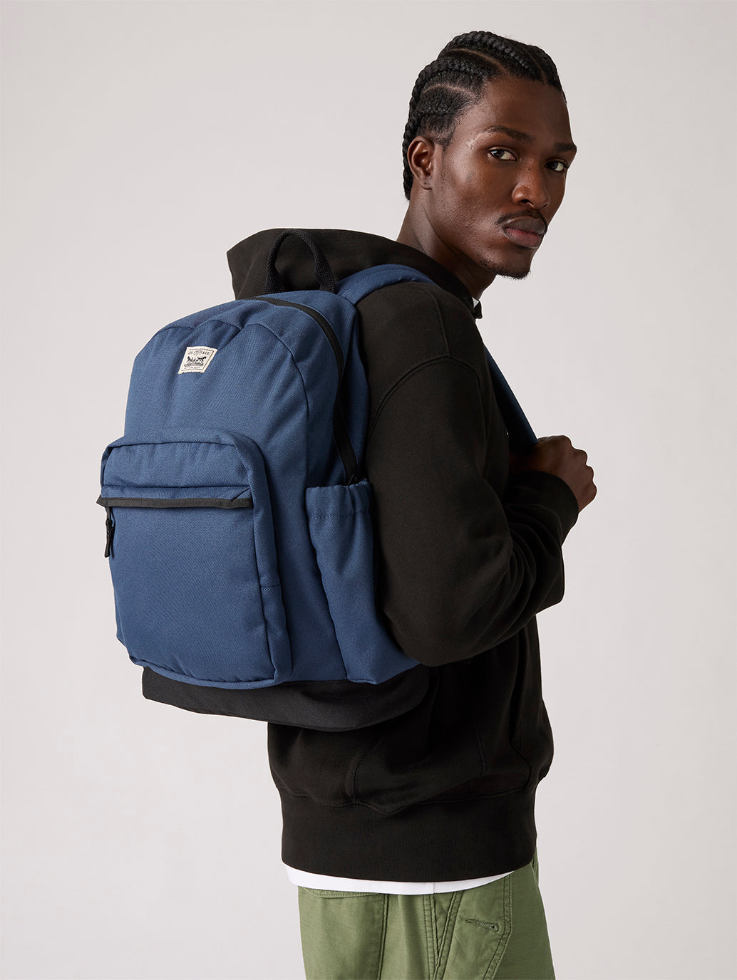 Unisex Navy Solid Backpack