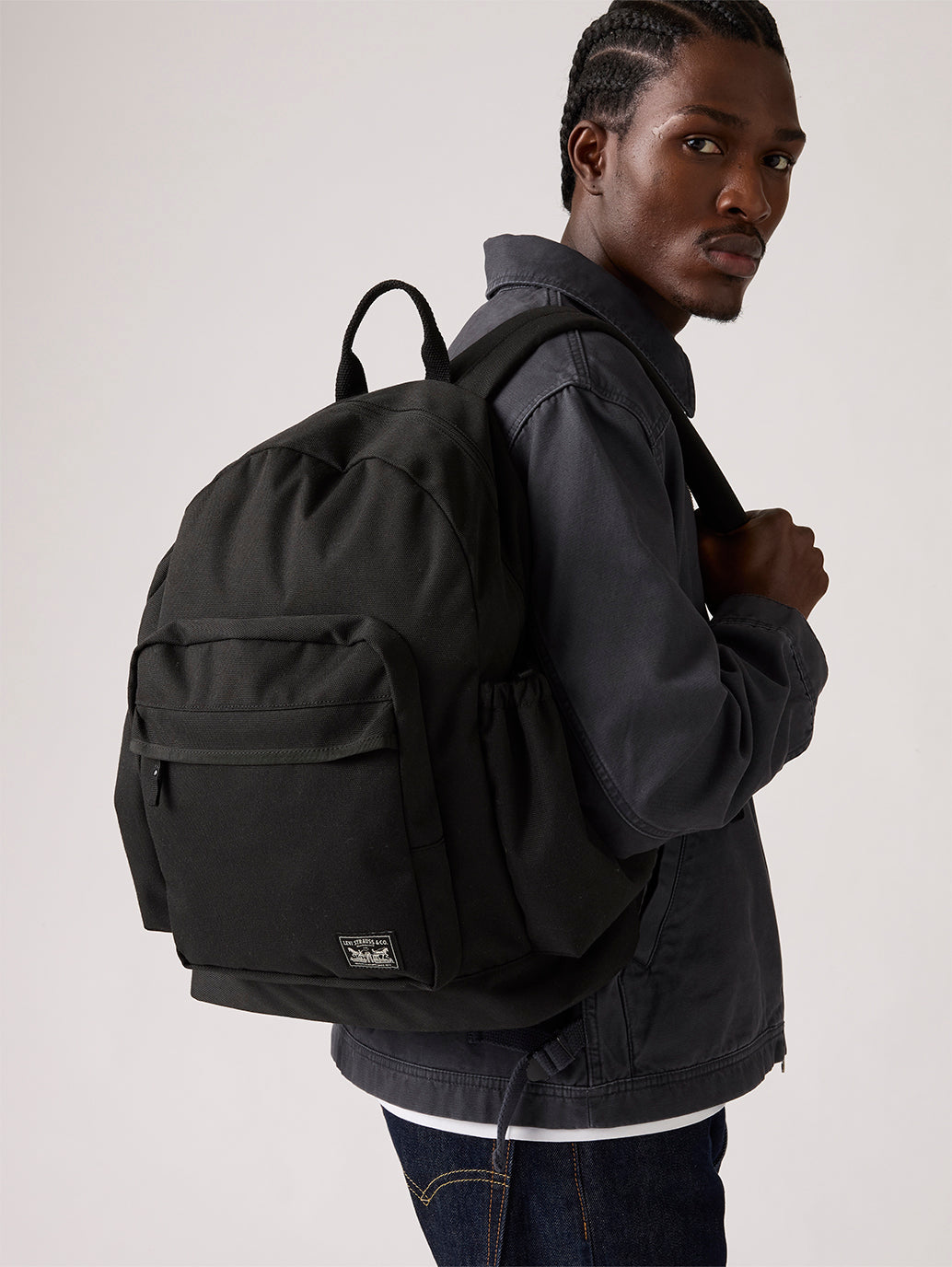 Unisex Black Solid Backpack