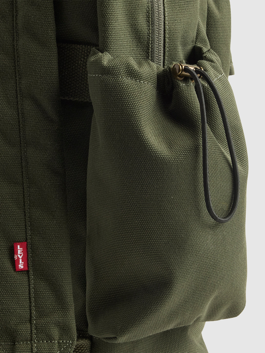 Unisex Olive Solid Backpack - Detail View