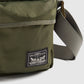 Unisex Olive Solid Crossbody Bag - Detail View