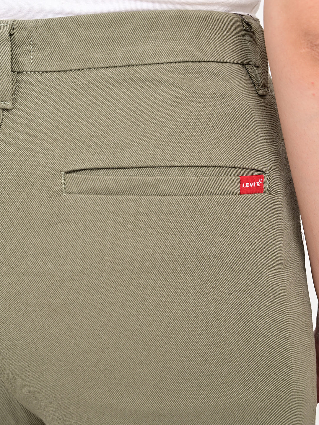 Women's Olive Loose Fit High Rise Trousers - 004DA0000 View