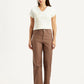 Women's Brown Ribcage Straight Fit High Rise Jeans - Front View
