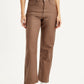 Women's Brown Ribcage Straight Fit High Rise Jeans - Front View