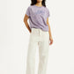 Women's Off White Ribcage Straight Fit High Rise Jeans - Styleshot View