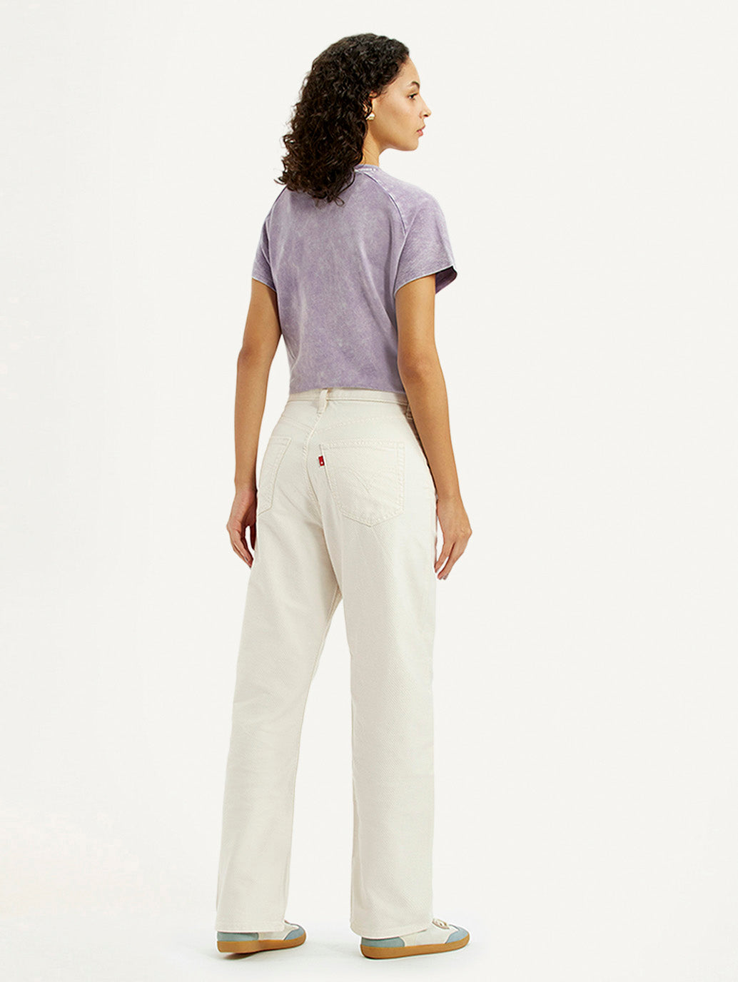 Women's Off White Ribcage Straight Fit High Rise Jeans - Back View