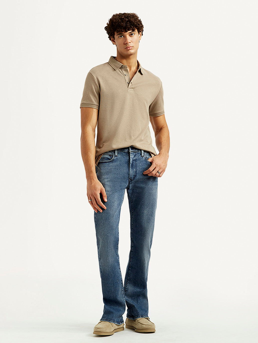 Men's Redloop 527 Blue Slim Bootcut Fit Mid Rise Jeans
