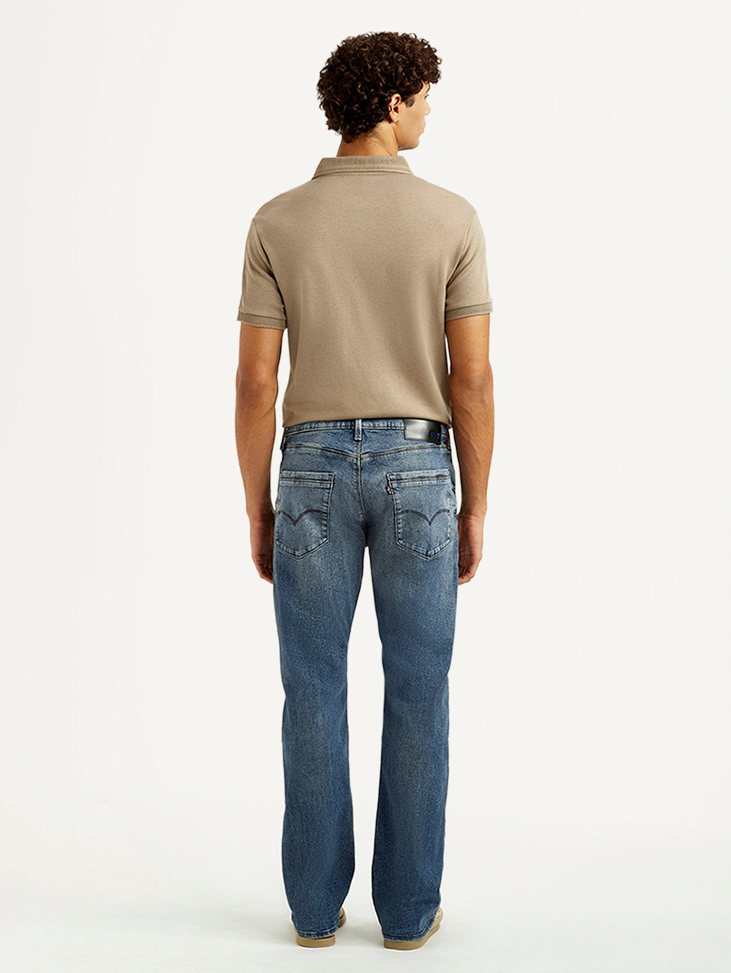 Men's Redloop 527 Blue Slim Bootcut Fit Mid Rise Jeans - Back View
