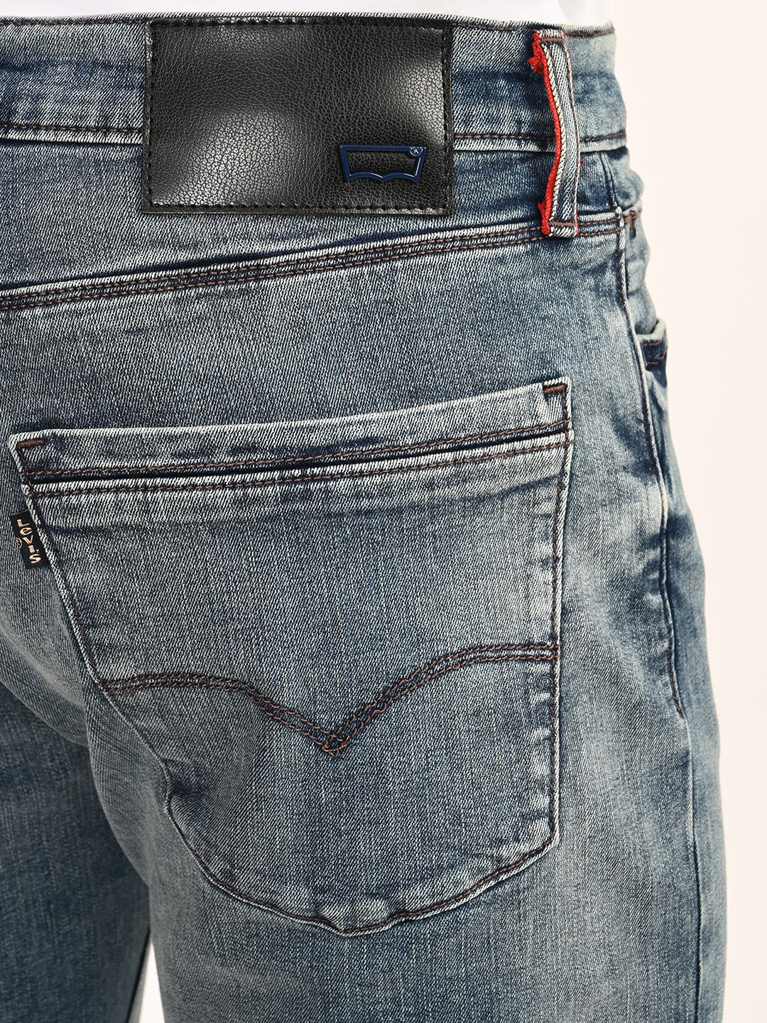 Men's 527 Blue Slim Bootcut Fit Mid Rise Jeans - detail View