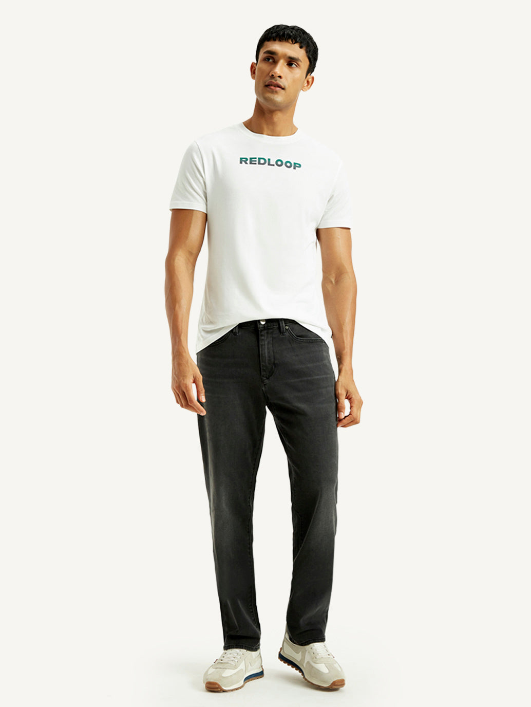 Men's Redloop 541 Black Athletic Tapered Fit Mid Rise Jeans