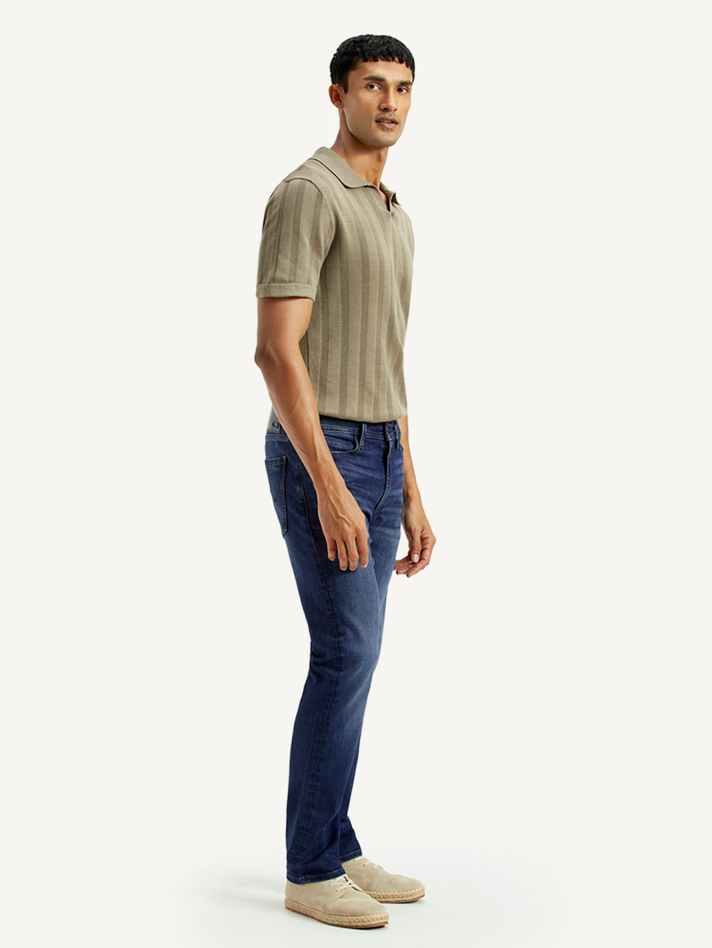 Men's Redloop 513 Light Indigo Slim Straight Fit Mid Rise Jeans - Side View