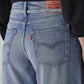 Women's Light Indigo Baggy Fit High Rise Cinched Jeans - 20 View