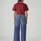 Women's Blue Baggy Fit High Rise Cinched Jeans - 20 View