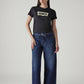 Women's Dark Indigo Baggy Fit High Rise Cinched Jeans - Front View
