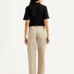 Women's High Rise Beige Ribcage Straight Fit Cargo Trousers - Back View