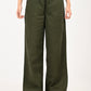 Women's High Rise Olive Regular Fit Parallel Trousers - front View