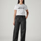Women's Black Straight Fit Mid Rise Cargos - Front View