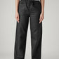 Women's Black Straight Fit Mid Rise Cargos - Front View