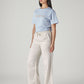 Women's Off White Straight Fit Mid Rise Trousers - Side View