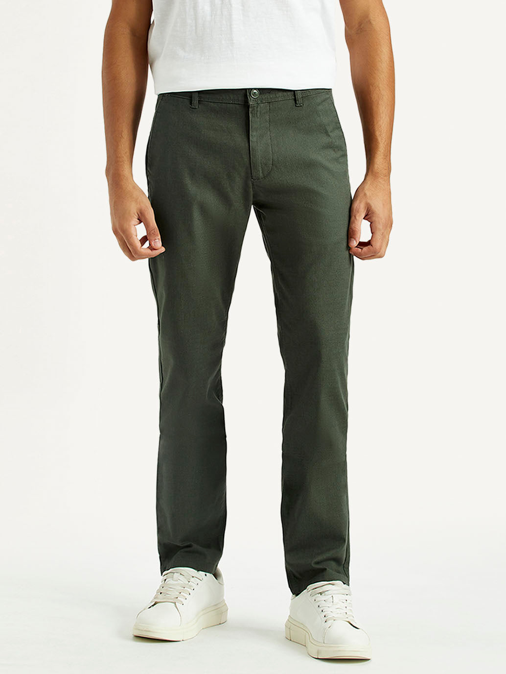Men's 511 Green Slim Fit Mid Rise Chinos - Front View