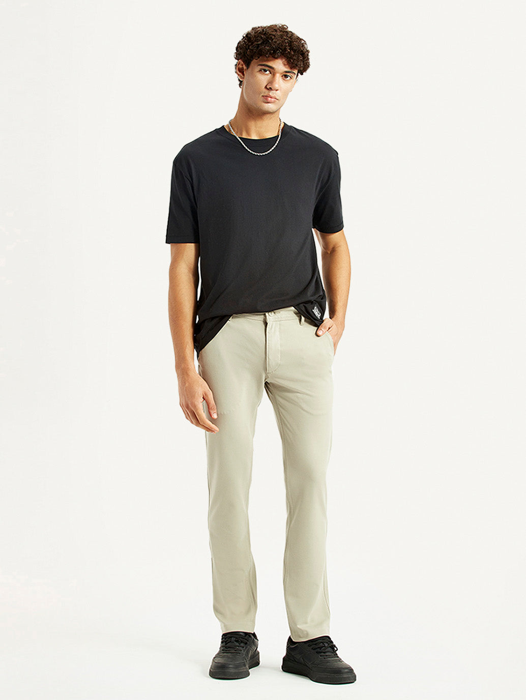 Men's Beige Slim Fit Chinos