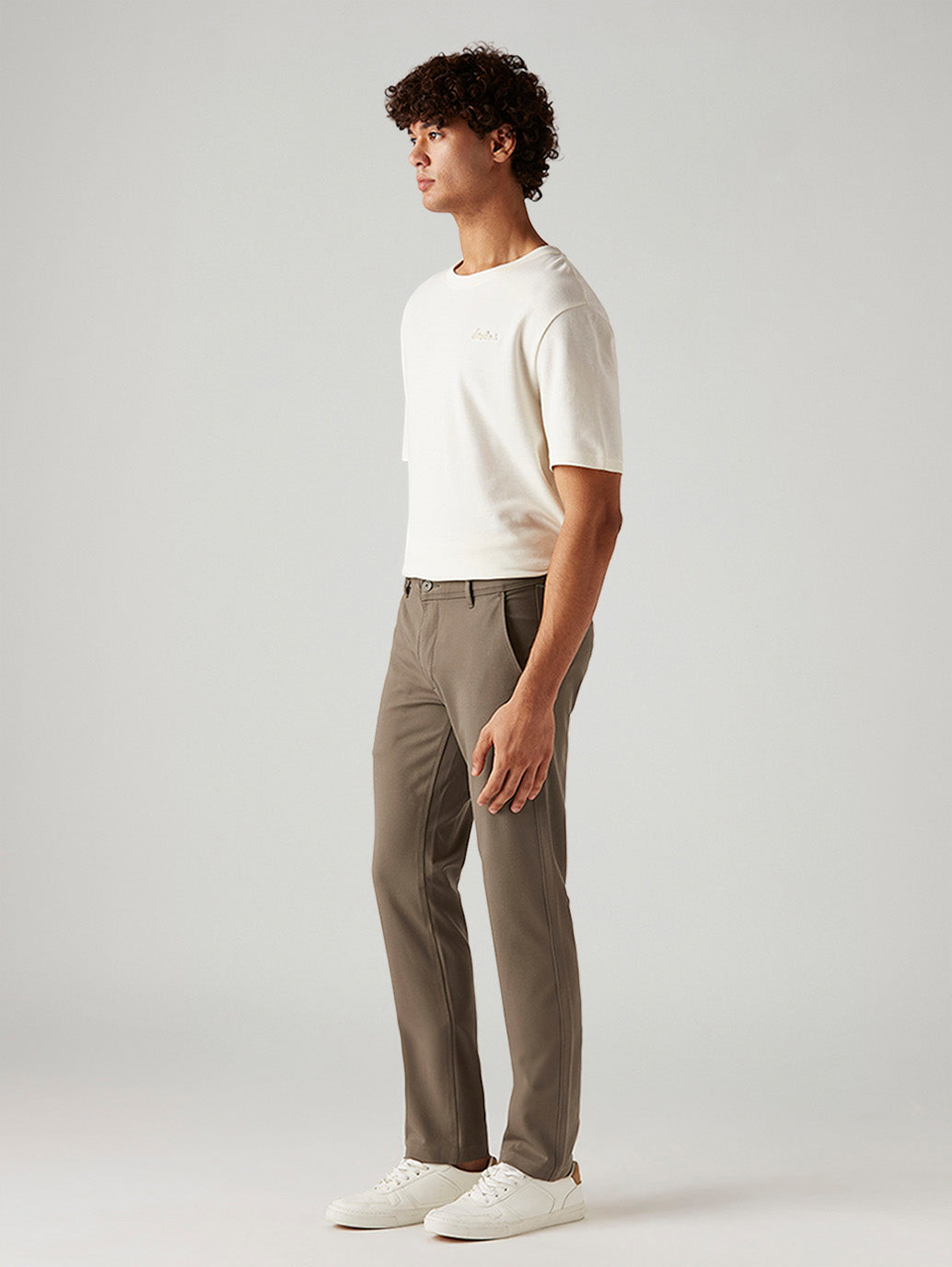 Men's 511 Taupe Slim Fit Mid Rise Tech Pant - Side View