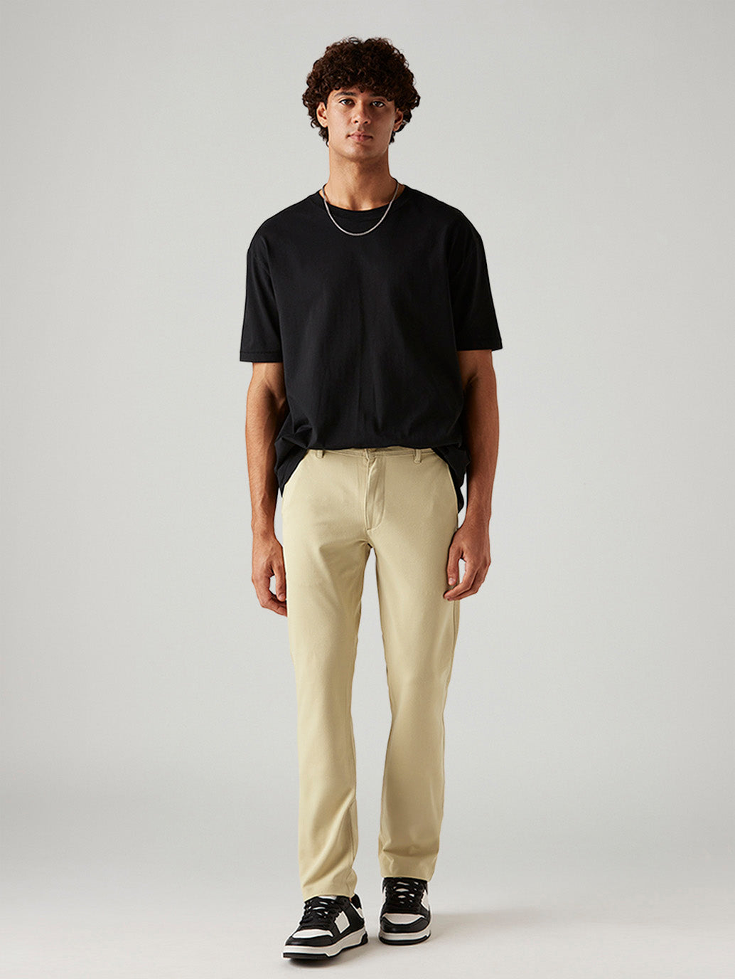 Men's 511 Beige Slim Fit Mid Rise Tech Pant - Styleshot View