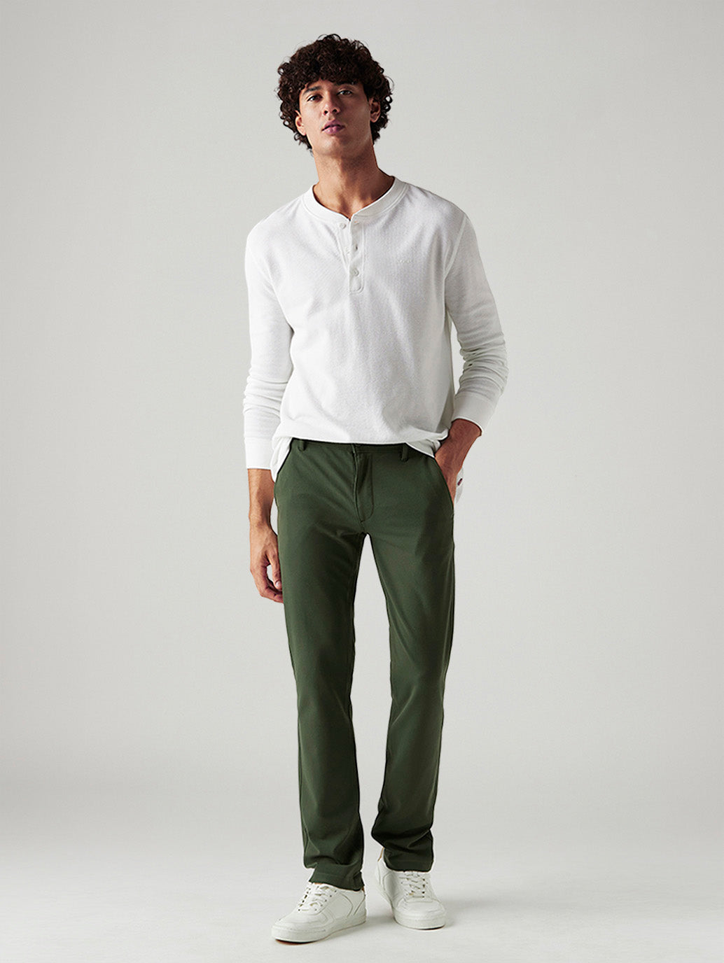 Men's 511 Dark Green Slim Fit Mid Rise Tech Pant - Styleshot View