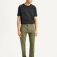 Men's Olive Slim Fit Cargo Trousers - Front View