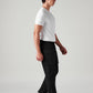 Men's Black Authentic Relaxed Straight Fit Mid Rise Commuter Cargos - Side View