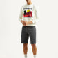 Men's Grey Tapered Mid Rise Shorts - Styleshot View