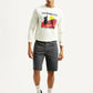 Men's Grey Tapered Mid Rise Shorts - Front View