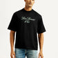 Men's Embroidered Black Crew Neck T-Shirt - Front View