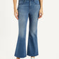 Women's Redloop 726 Blue Flared Fit Mid Rise Jeans - Front View