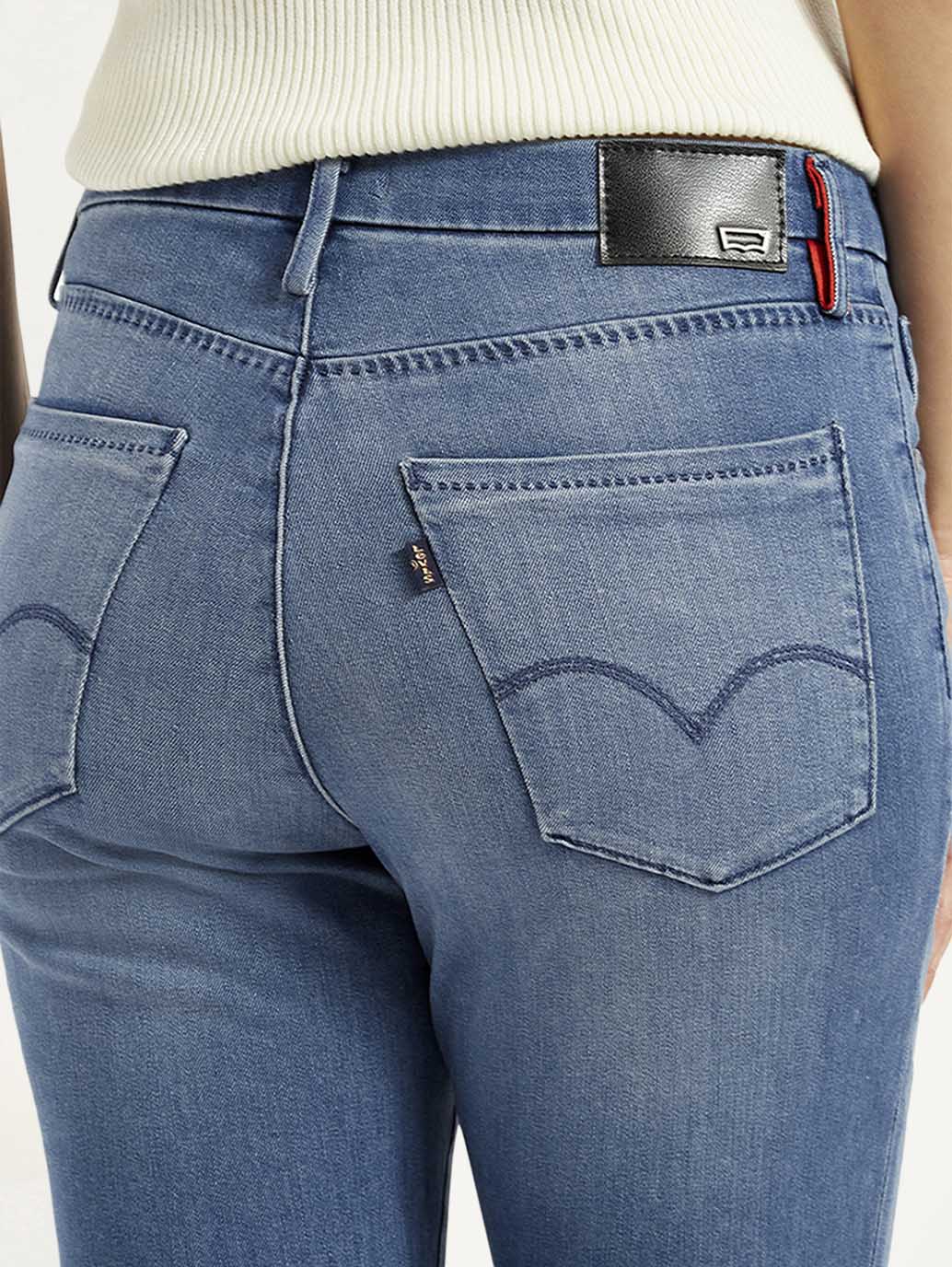 Women's Redloop 726 Blue Flared Fit Mid Rise Jeans - Detail View