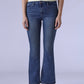 Women's 726 Blue Flared Fit High Rise Redloop Jeans - Front View