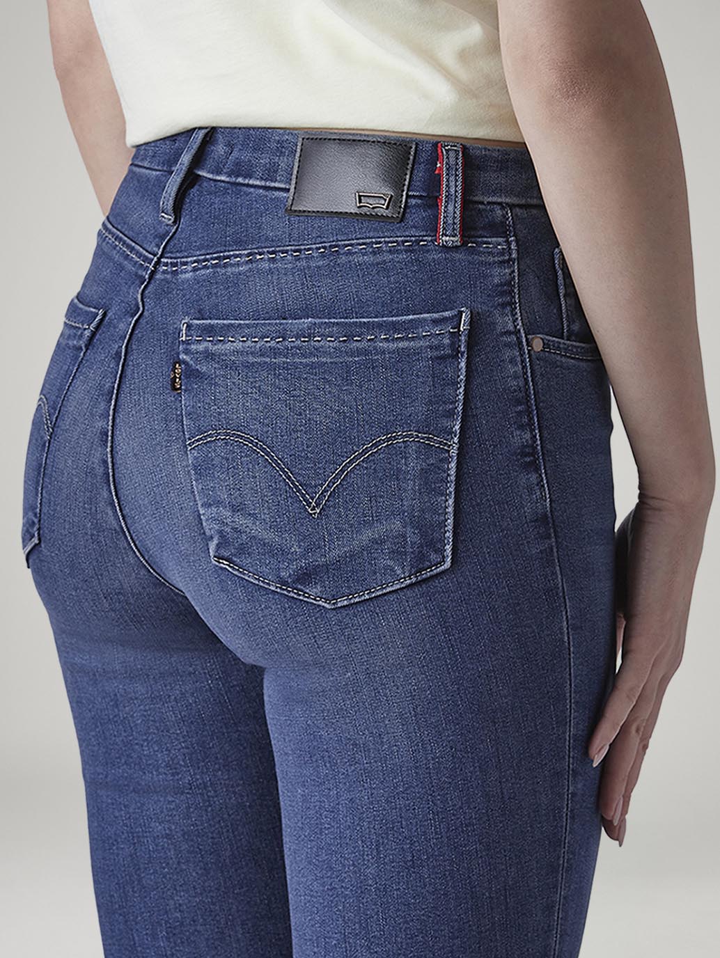 Women's 726 Blue Flared Fit High Rise Redloop Jeans - 20 View