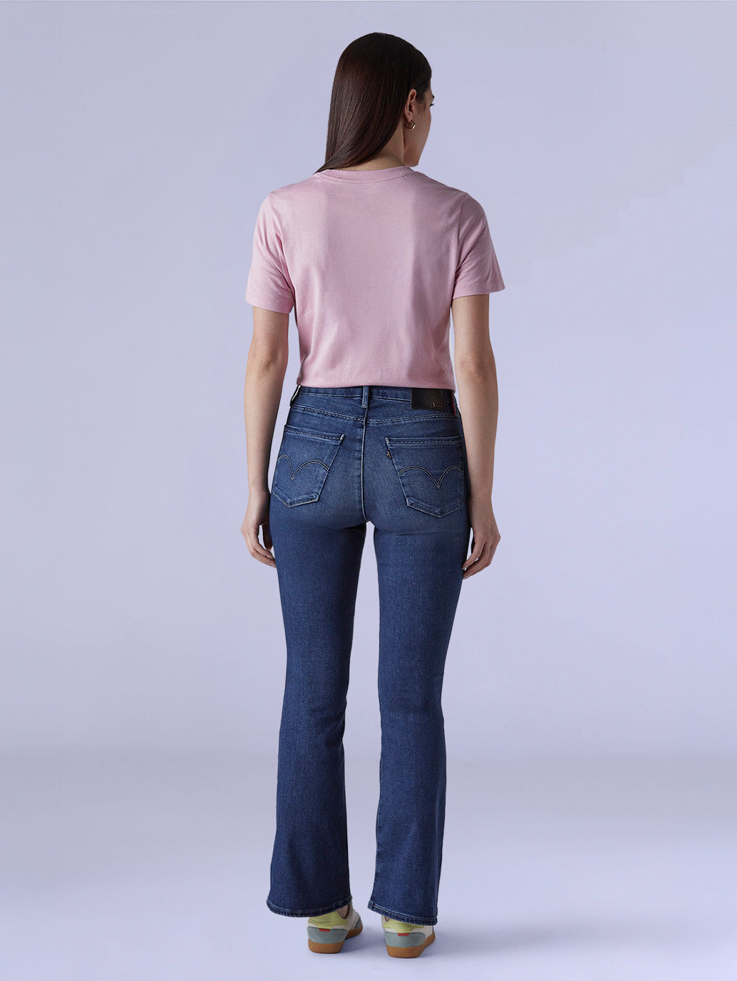 Women's 726 Indigo Flared Fit High Rise Redloop Jeans - Back View
