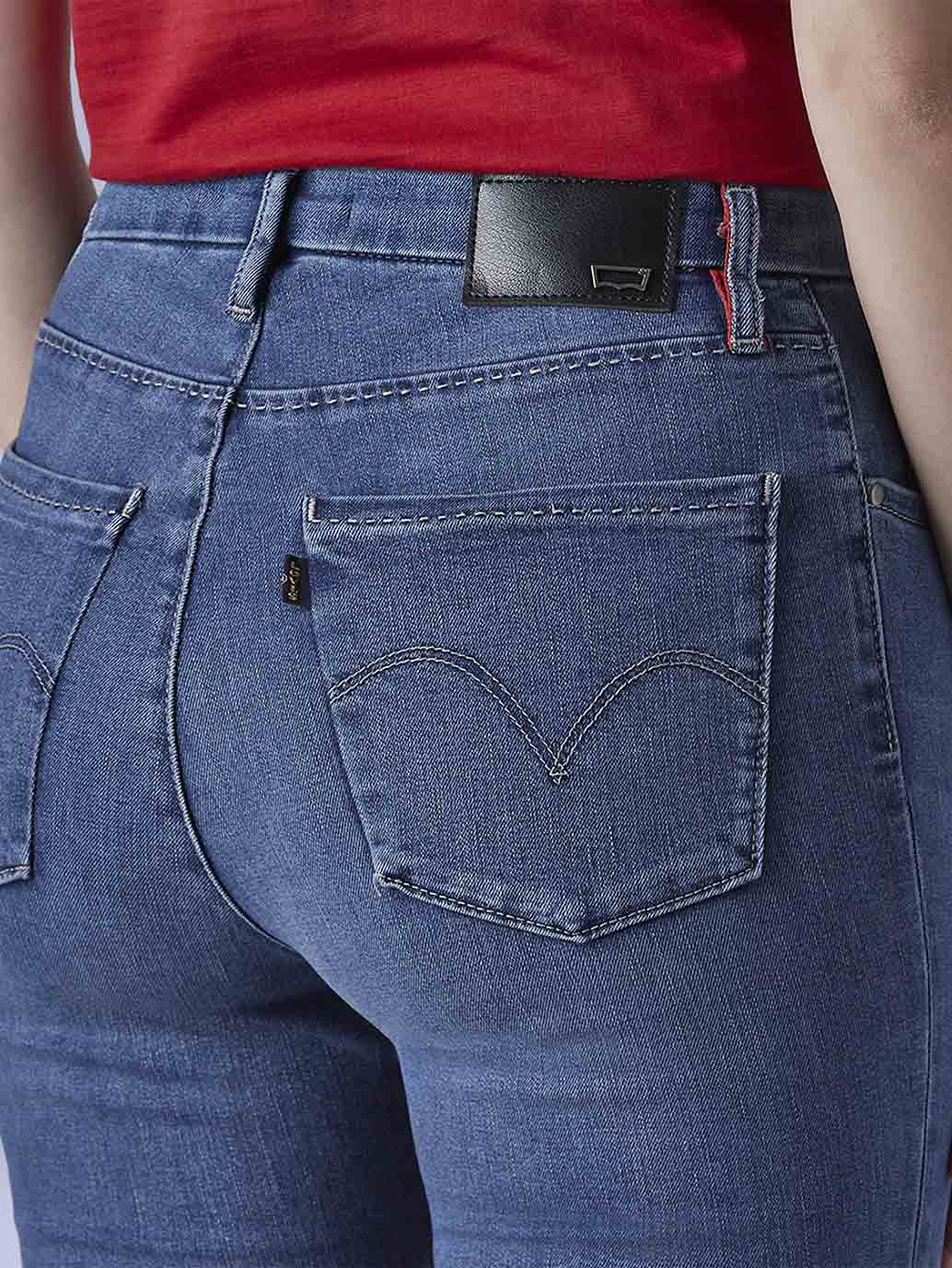 Women's 726 Light Indigo Flared Fit High Rise Redloop Jeans - f799f151-d978-450e-bd25-4b155a36b825 View