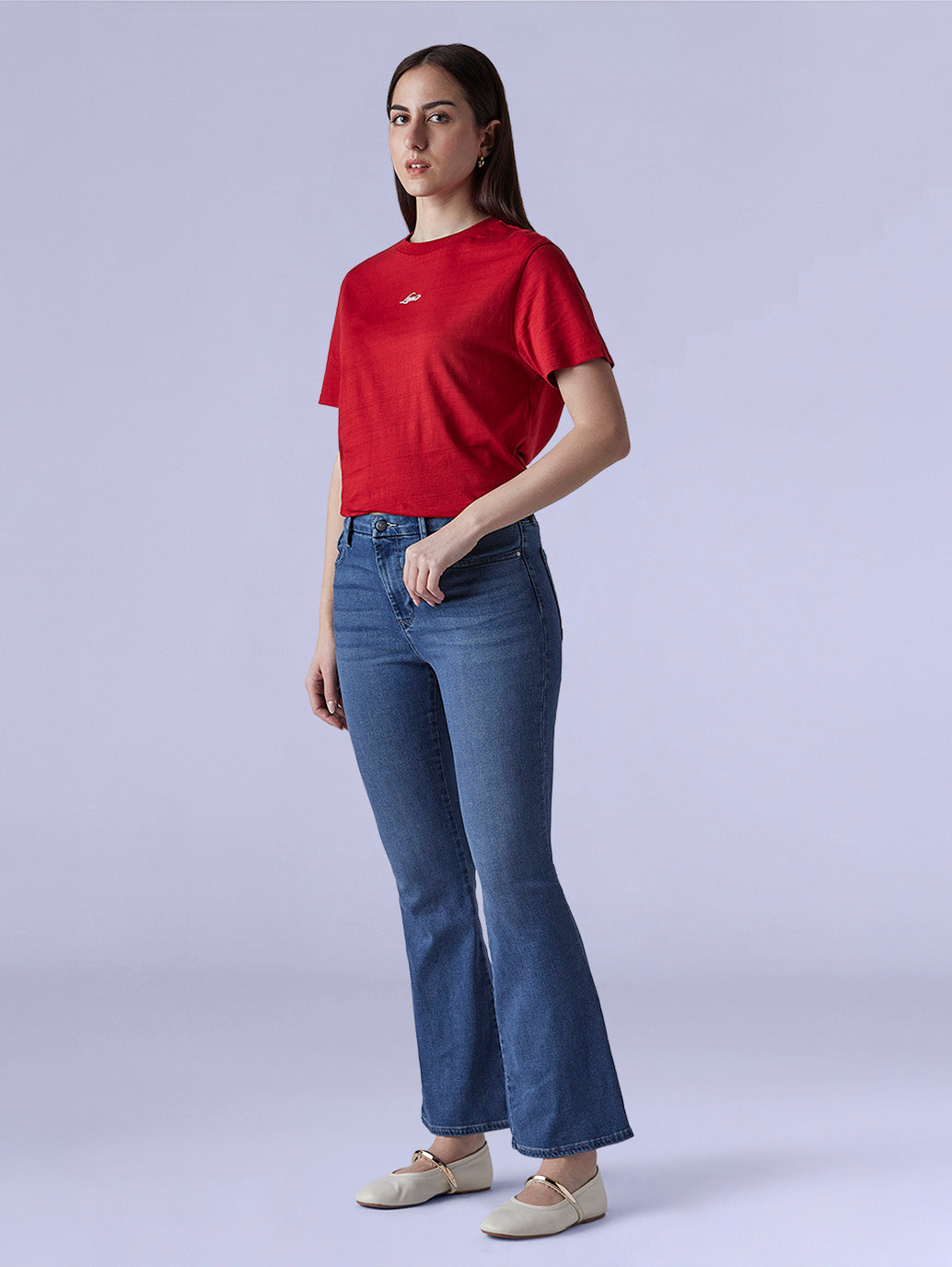 Women's 726 Light Indigo Flared Fit High Rise Redloop Jeans - 89bef660-c21a-4099-9804-11b7d614ddc3 View
