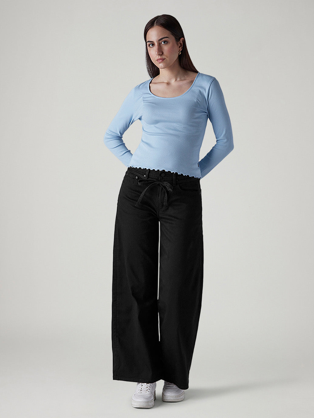 Women's 726 Black Flared Fit High Rise Redloop Jeans
