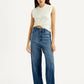 Women's Redloop Blue Loose Fit High Rise Jeans - Styleshot View