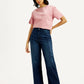 Women's Redloop Dark Indigo Mile High Wide Leg Fit High Rise Jeans - Styleshot View