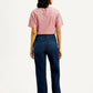 Women's Redloop Dark Indigo Mile High Wide Leg Fit High Rise Jeans - Back View