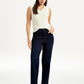 Women's Redloop Dark Blue Ribcage Straight Fit High Rise Jeans - Styleshot View