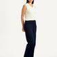 Women's Redloop Dark Blue Ribcage Straight Fit High Rise Jeans - Side View