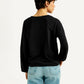 Women's Textured Black V Neck Top - Back View