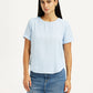 Women's Striped Light Blue Regular Fit Top - Styleshot View