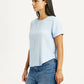 Women's Striped Light Blue Regular Fit Top - Side View