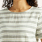 Women's Striped Green Round Neck Top - 20 View